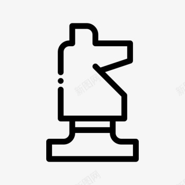 骑士国际象棋8直线图标图标