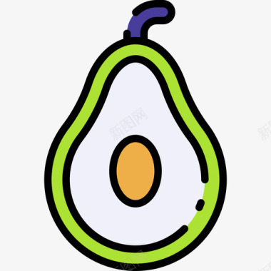Avocado死亡日34线性颜色图标图标