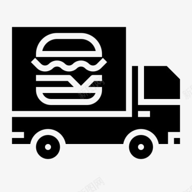 食品车送货汉堡包图标图标