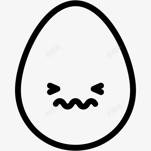 困惑鸡蛋表情图标svg_新图网 https://ixintu.com 困惑 情绪 感觉 表情 鸡蛋