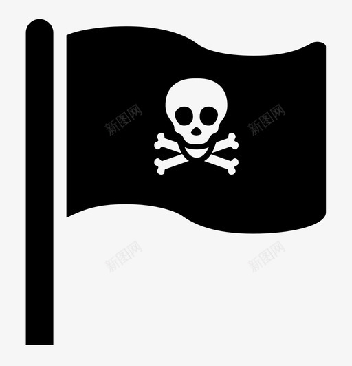 海盗旗旗帜颜色图标svg_新图网 https://ixintu.com 危险 旗帜 海盗 颜色