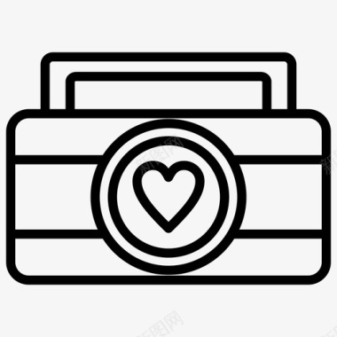 照相机心脏爱情图标图标