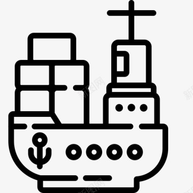 货船物流80直航图标图标