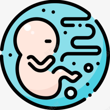 怀孕婴儿淋浴45线性颜色图标图标