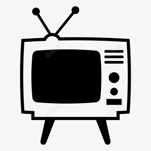 旧电视复古电视图标svg_新图网 https://ixintu.com 复古 娱乐 电视