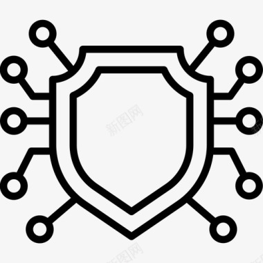 网络安全黑客55线性图标图标