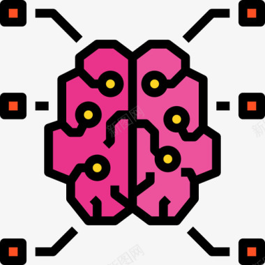 大脑大脑概念4线性颜色图标图标
