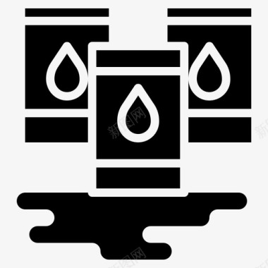 溢油漏油桶装图标图标