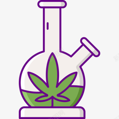 凤凰Marijuana4线性颜色图标图标