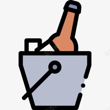 桶啤酒49线性颜色图标图标