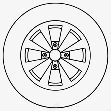 汽车车轮配件轮胎图标图标