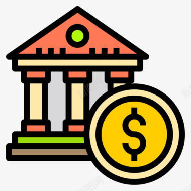 Bankbanking105线性颜色图标图标