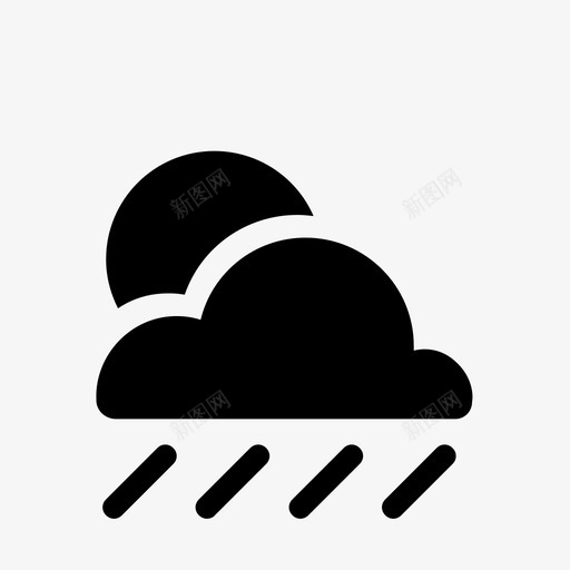白天下雨多云天气预报图标svg_新图网 https://ixintu.com 下雨 多云 天气 天气预报 白天