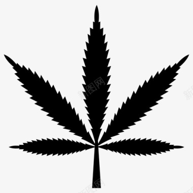 大麻大麻和大麻叶雕文图标图标