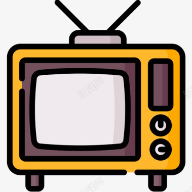 电视媒体技术26线性彩色图标图标