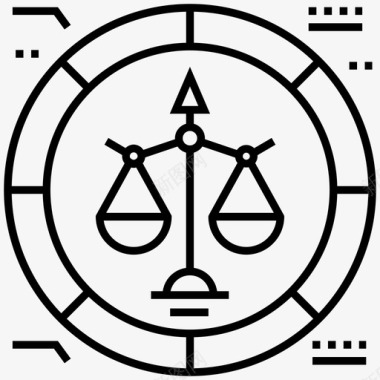 正义法庭象征法律图标图标