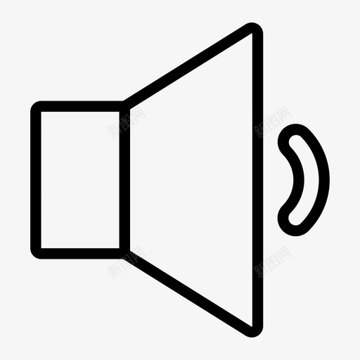 低音量音频声音图标svg_新图网 https://ixintu.com 低音 声音 大纲 扬声器 音量 音频