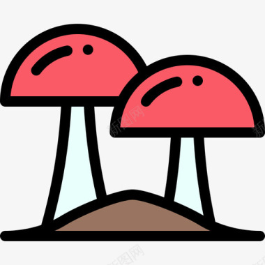 蘑菇弹簧75线形颜色图标图标