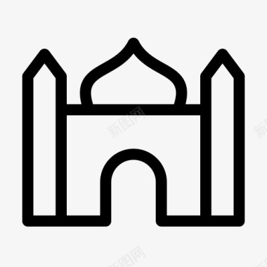清真寺穹顶伊斯兰教图标图标