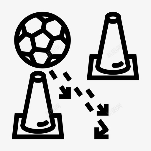 训练练习足球图标svg_新图网 https://ixintu.com 具有 图标 样式 线条 练习 装备 训练 足球