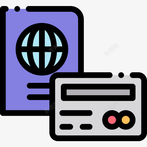 信用卡机场98线性彩色图标svg_新图网 https://ixintu.com 信用卡 彩色 机场 线性