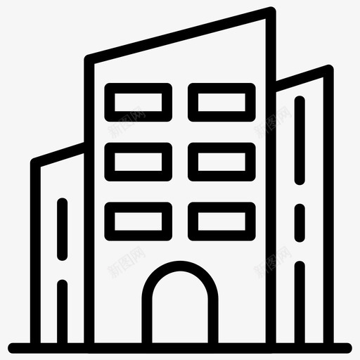 建筑商业公司图标svg_新图网 https://ixintu.com 1卷 公司 商业 建筑