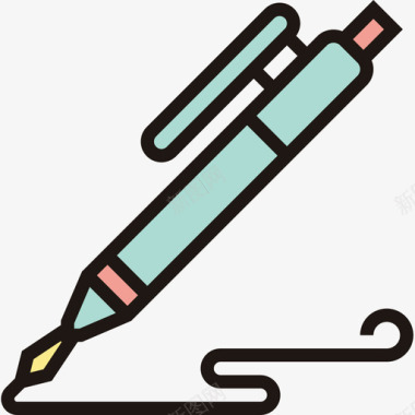 钢笔文具66线颜色图标图标