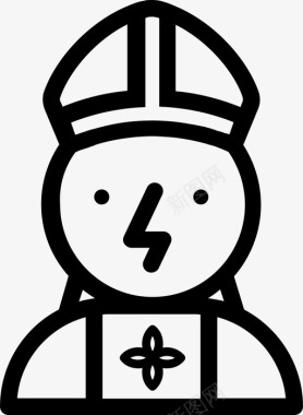 牧师大主教天主教图标图标