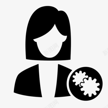 商务女性流程高管装备图标图标
