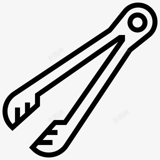 钳子烧烤肉图标svg_新图网 https://ixintu.com 厨房用具 器具 烧烤 钳子