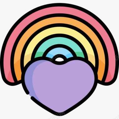 彩虹性别认同15线性颜色图标图标