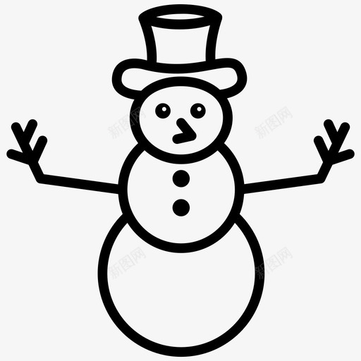 雪人圣诞节冬天图标svg_新图网 https://ixintu.com 冬天 圣诞 圣诞节 雪人