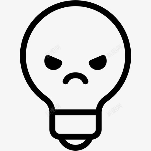 愤怒表情情绪图标svg_新图网 https://ixintu.com 情绪 感觉 愤怒 灯泡 表情