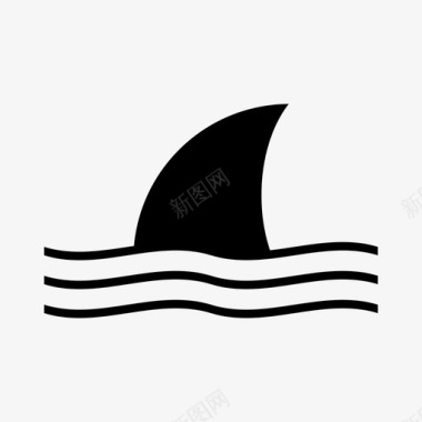 鲨鱼鳍海洋图标图标