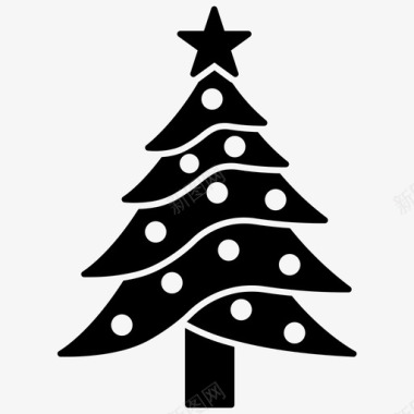 圣诞树庆祝装饰图标图标