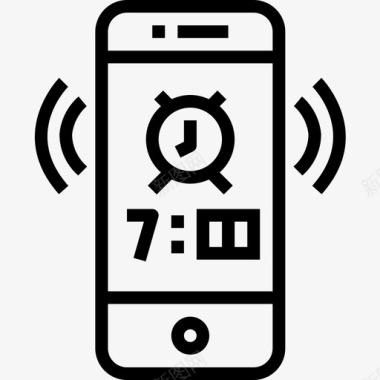 报警器智能手机6线性图标图标