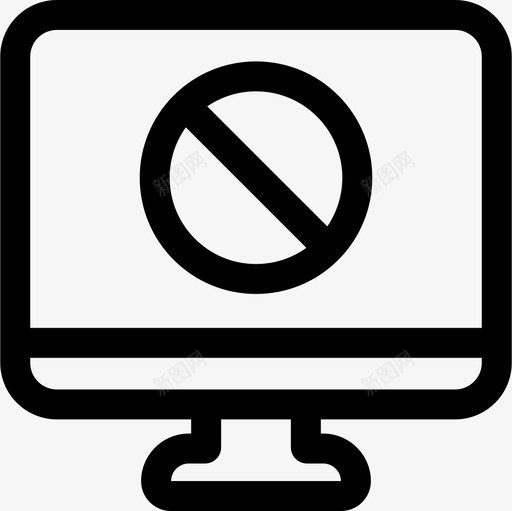 监视器信号和禁止3线性图标svg_新图网 https://ixintu.com 信号 监视器 禁止 线性