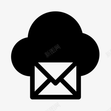 云电子邮件连接信封图标图标