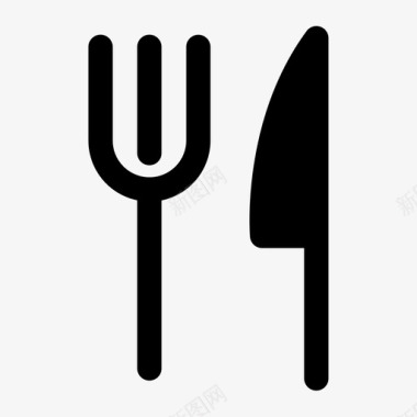 叉子刀餐食厨房图标图标