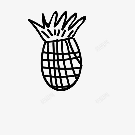菠萝食物水果图标svg_新图网 https://ixintu.com 小吃 快餐 水果 菠萝 食物