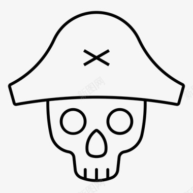 海盗双角兽死人图标图标