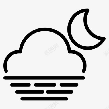 夜暖云天气图标图标