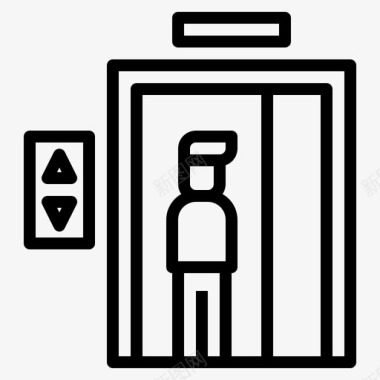 电梯酒店服务53直线图标图标