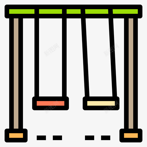 秋千121学校线性颜色图标svg_新图网 https://ixintu.com 学校 秋千 线性 颜色