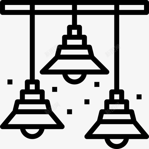 灯咖啡厅31线性图标svg_新图网 https://ixintu.com 咖啡厅 线性