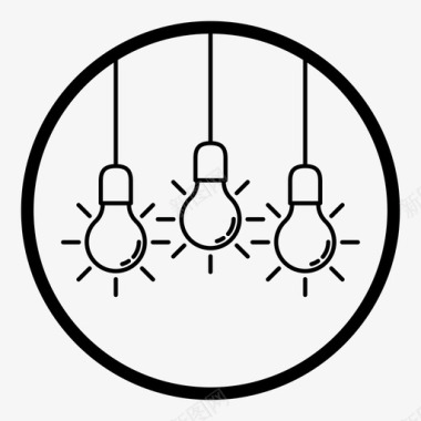 灯泡圆圈概念图标图标