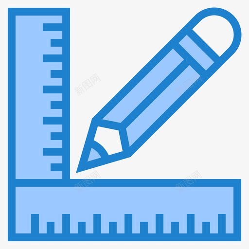 尺子文具和办公室23蓝色图标svg_新图网 https://ixintu.com 办公室 尺子 文具 蓝色