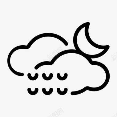 雨滴云夜图标图标