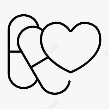 爱情药丸健康心脏图标图标