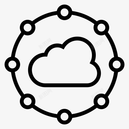 网络云信息技术图标svg_新图网 https://ixintu.com 28个 信息技术 共享 图标 线图 网络